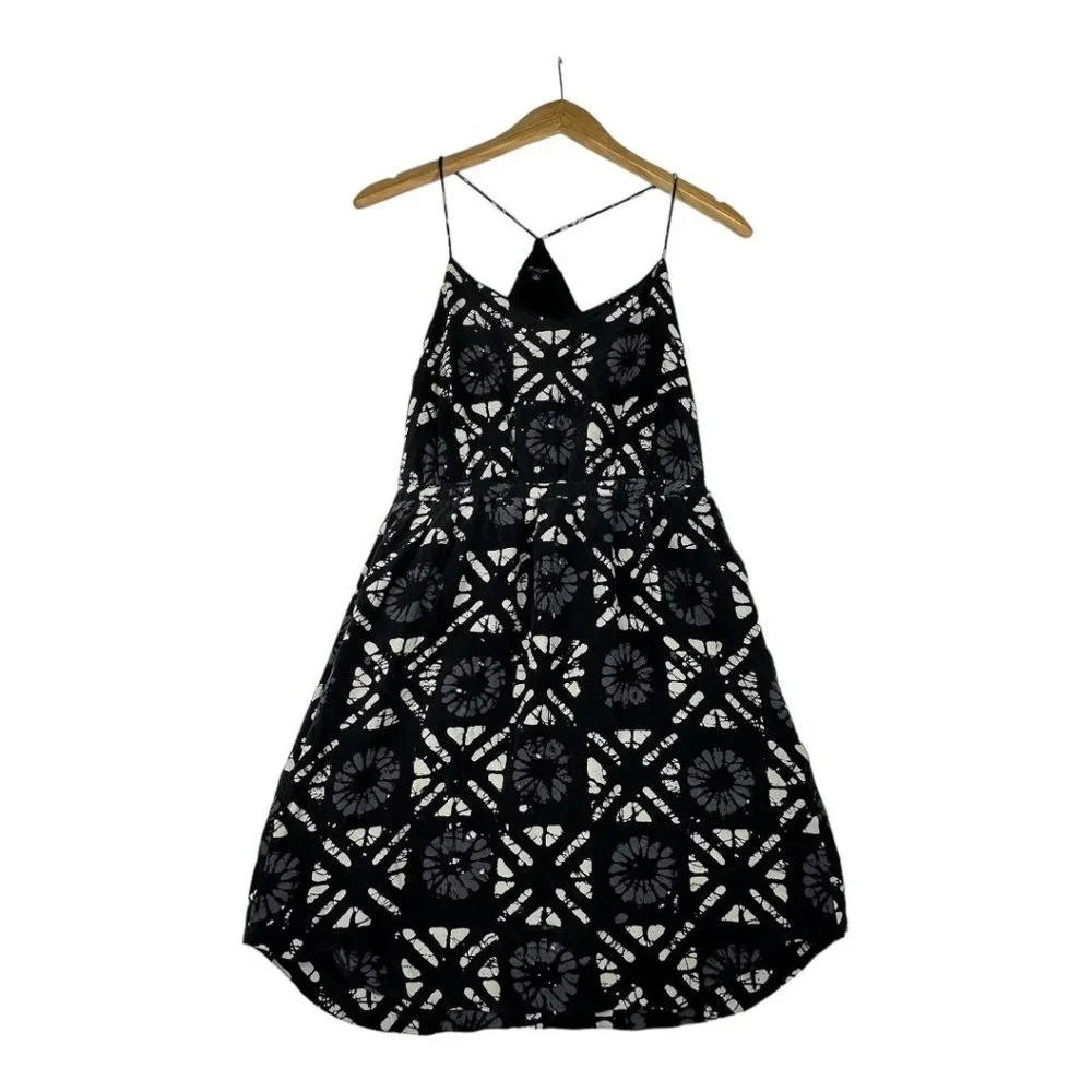 Madewell 100% Silk‎ Mini Dress size 2 Black/White